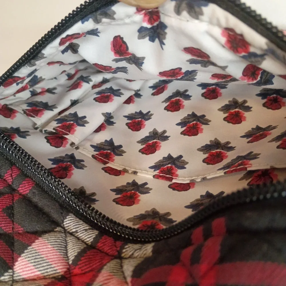 Vera Bradley Women's Cotton Small Backpack Mini Backpack Fireplace Plaid Quilted